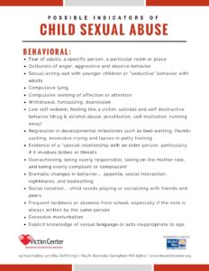 Possible Indicators of Child Sexual Abuse