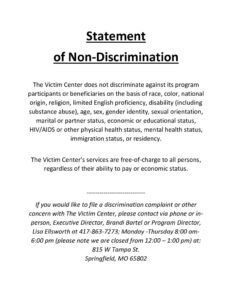 Statement of Non-Discrimination