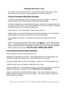 Personalized Safety Plan